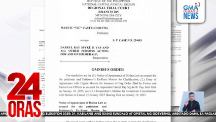 Pagdedetalye sa publiko ng mga usapin kaugnay ng cyber-libel case na inihain ni Vic Sotto vs Darryl Yap, ipinagbawal ng korte | 24 Oras