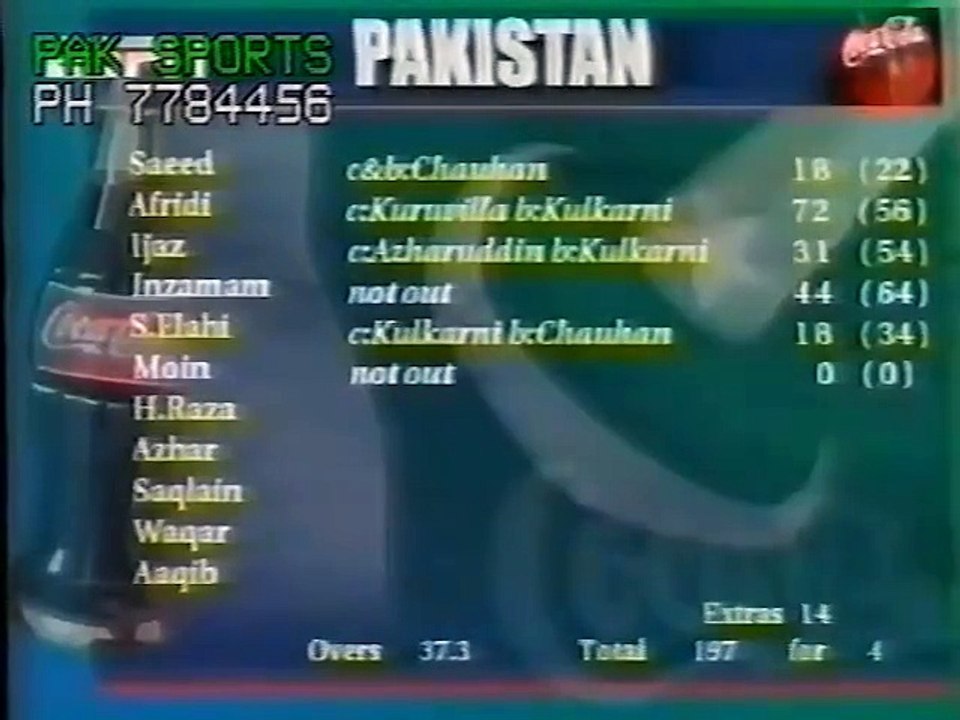 Pakistan vs India, 2nd ODI at Karachi, Sep 30 1997 | Stone Pelting ODI | Chuhan Last Over SIX !!