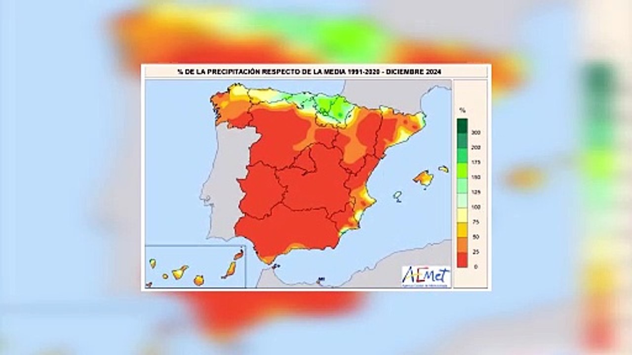 Diciembre de 2024 fue el segundo diciembre más seco y el octavo más cálido del siglo XXI