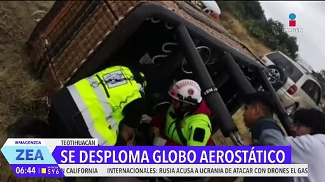 Se desploma globo aerostático en el valle de Teotihuacán