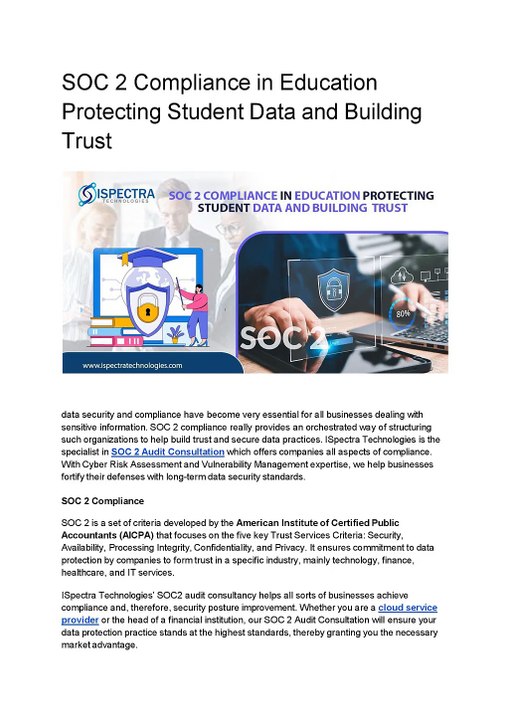 SOC 2 Compliance in Education Protecting Student Data and Building Trust