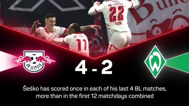 Sesko scores screamer as Leipzig beat Bremen