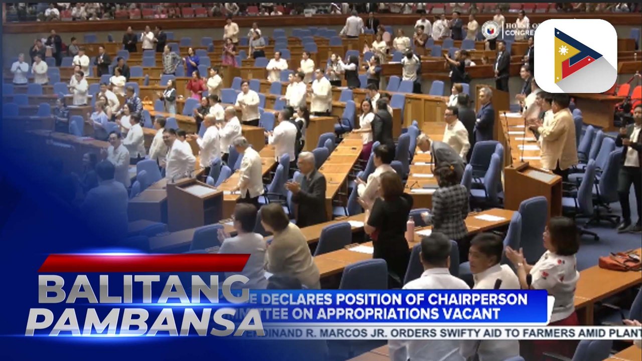 Lower House declares position of chairperson of Committee on Appropriations vacant
