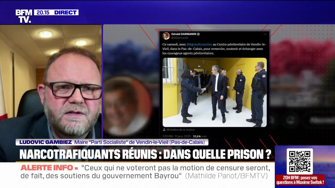 "Est-ce qu'on s'inquiète? Non": Le maire PS de Vendin-le-Vieil (Pas-de-Calais) évoque le projet de prison pour narcotrafiquants de Gérald Darmanin