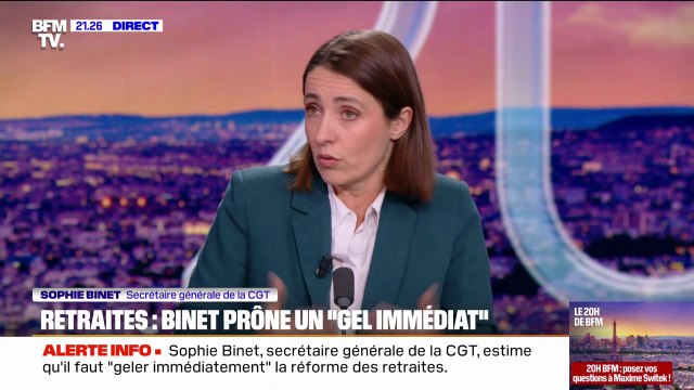 Retraites: Des mesures de financement, il y en a beaucoup. On n'a pas de souci à parler de ça , affirme Sophie Binet (CGT)
