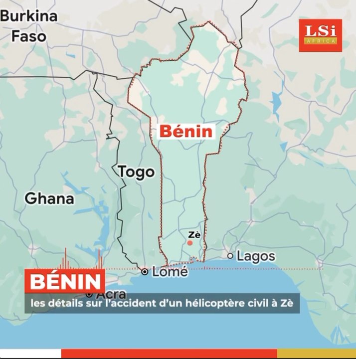 Bénin : accident d'un hélicoptère civil à Zè