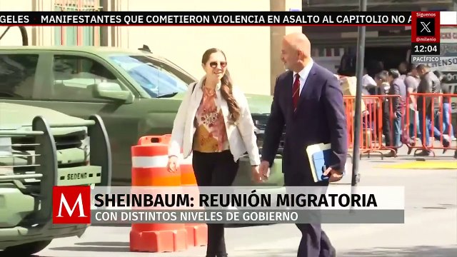 Sheinbaum se reúne con funcionarios para tratar tema migratorio