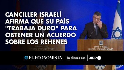 Canciller israelí afirma que su país "trabaja duro" para obtener un acuerdo sobre los rehenes