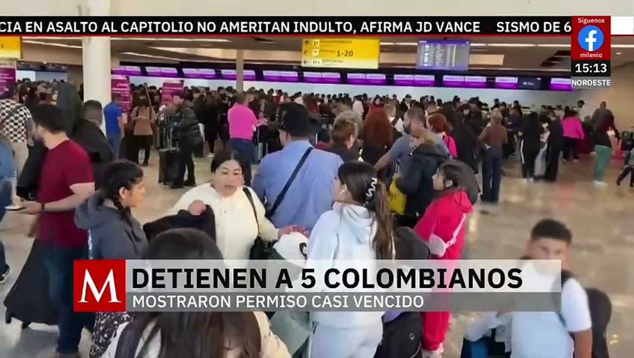 Detienen a cinco colombianos en el aeropuerto de Tijuana