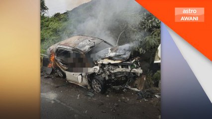 Kereta terbakar dalam kemalangan di Gua Musang, lelaki maut