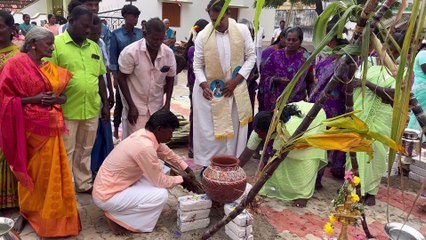 Christian villagers enjoying Pongal