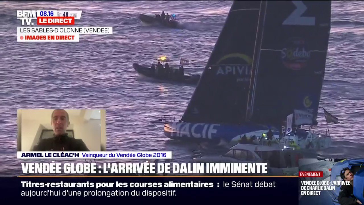 Arrivée de Charlie Dalin imminente: "Les records sont faits pour être battus et il s'est très bien battu", affirme Armel Le Cléac'h, vainqueur du Vendée Globe en 2016