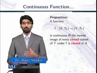 Topology Lecture 75  Continous Funtion: Another Definition in Topology in Urdu