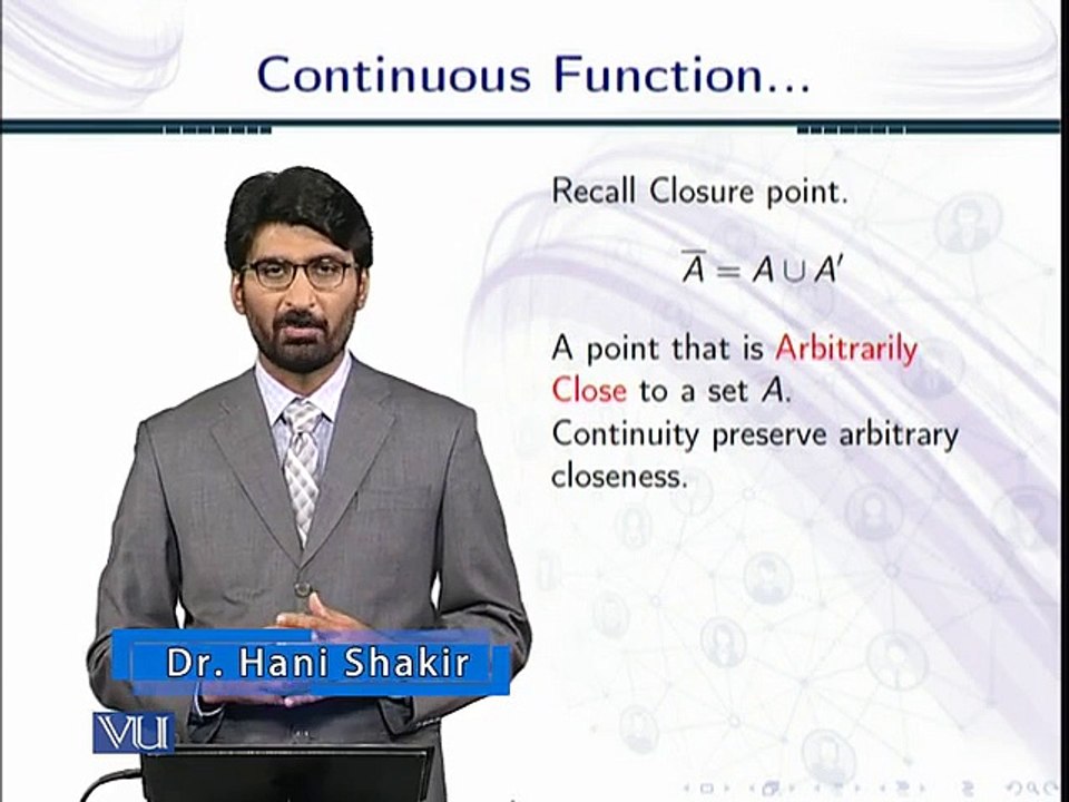 Topology Lecture 77  Continuous Function and Arbitrary Closeness in Topology in Urdu