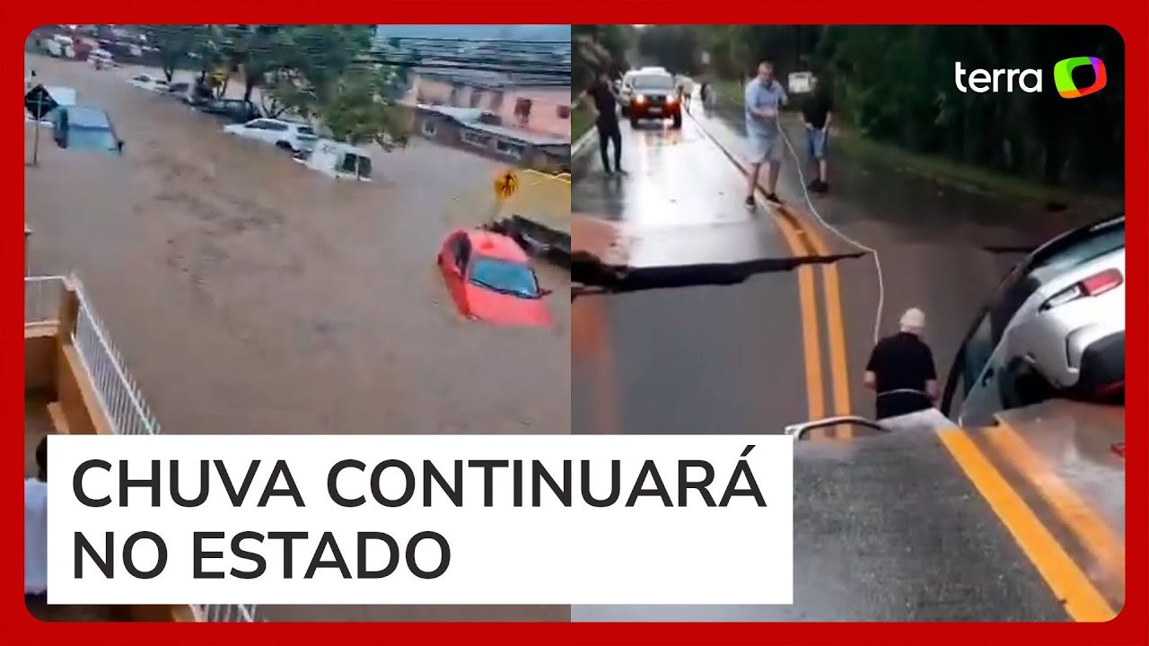 Fortes chuvas causam alagamentos e acidentes em Florianópolis (SC)