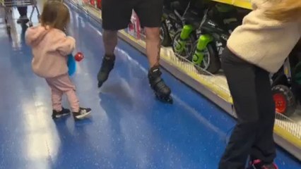 Man falls while searching for the perfect skates for Christmas gifts