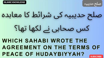 صلح حدیبیہ کی شرائط کا معاہدہ کس صحابی نے لکھا تھا ؟