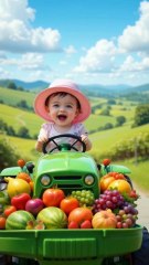 Joyfully Driving  Green tractor #joyfull #tractor #baby #viral #fyp #fy #trendingnow