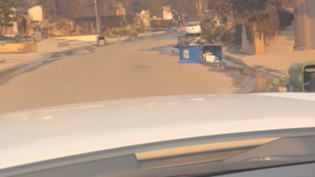 A drive through Jacon Way displays the depressing aftermath of the devastating Palisades Fire