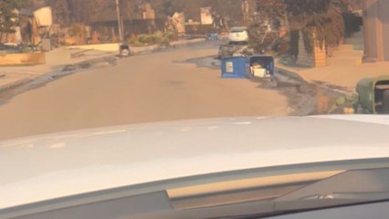 A drive through Jacon Way displays the depressing aftermath of the devastating Palisades Fire