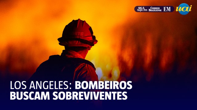 Bombeiros lutam contra ventos e chamas na Califórnia