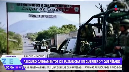 El Ejército Mexicano asegura cargamentos de sustancias en Guerrero y Querétaro
