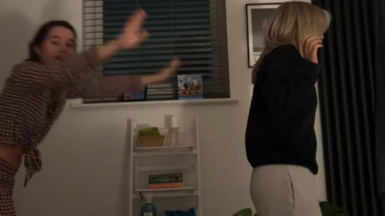 Girls take on Sabrina Carpenter trend but one gets splatted on the floor