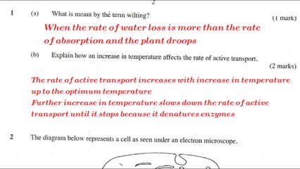 KCSE Biology important questions #Paper 1 marking scheme # highschool science