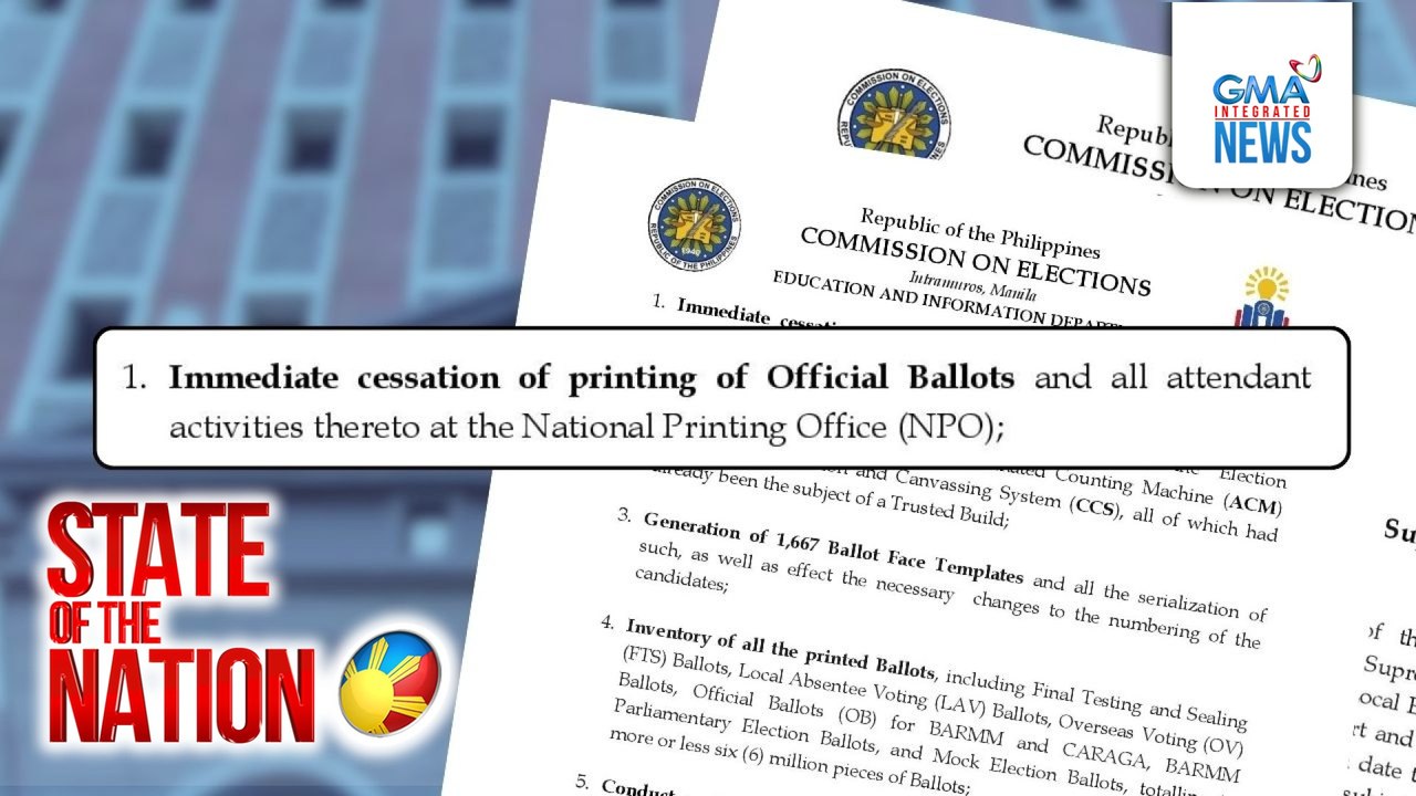 Pag-imprenta ng Eleksyon 2025 ballots, ipinatigil ng COMELEC kasunod ng TRO ng SC laban sa pag-disqualify ng ilang kandidato | SONA