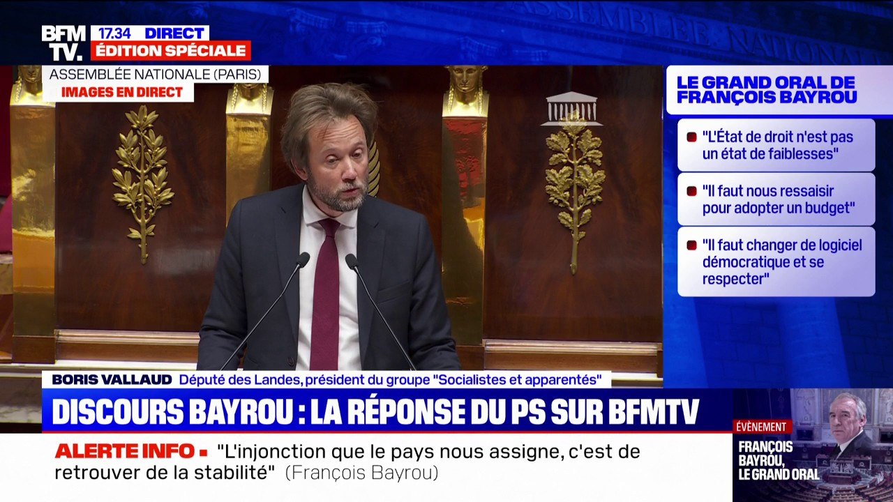 Boris Vallaud (PS): "Ce gouvernement n'est assurément pas le nôtre, (...) nous demeurons dans l'opposition"