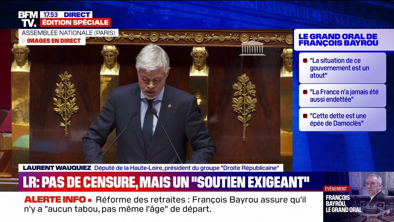 Laurent Wauquiez (LR) souhaite la mise en place d'"une aide sociale unique plafonnée à 70% du Smic"
