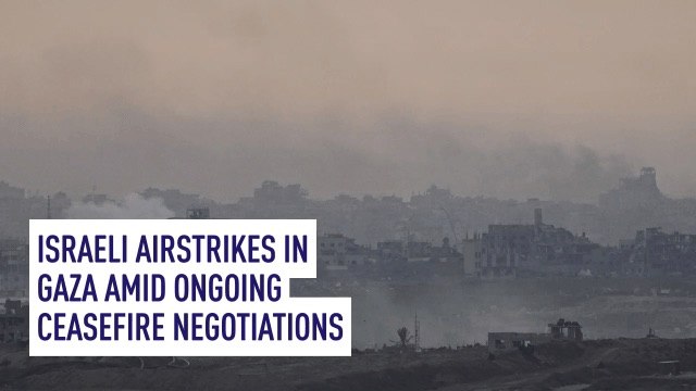 Israeli airstrikes in Gaza amid ongoing ceasefire negotiations.
