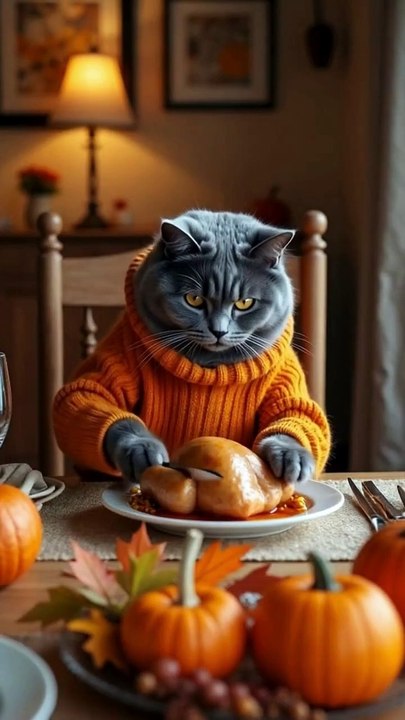 "Paws and Thanks: Cats Crash Thanksgiving!"