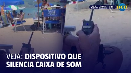 Turista argentino usa dispositivo para desligar caixa de som na praia