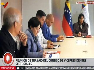 Vpdta. Delcy Rodríguez lidera jornada de trabajo del Consejo de Vicepresidentes Sectoriales del país