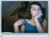 Smoking young girl