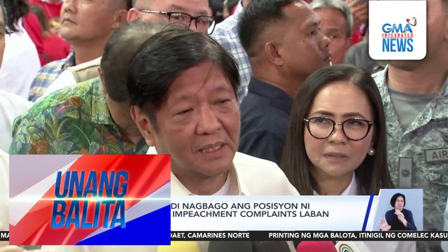 Malacañang – Hindi nagbago ang posisyon ni PBBM kaugnay sa impeachment complaints laban kay VP Duterte | Unang Balita