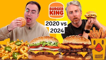 Comparing US and UK Burger King 2020 vs 2024 menu changes