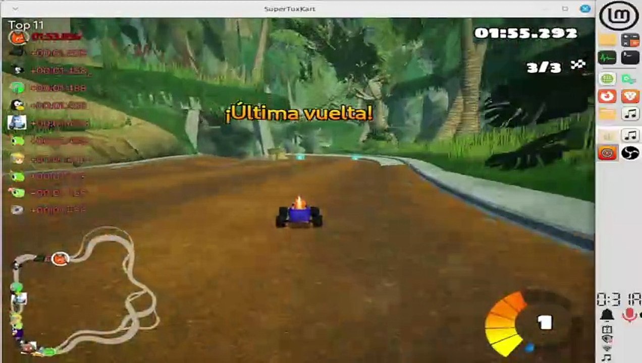 SuperTuxKart LINUX en Español - Campeonato #2 #linux #linuxgaming #retrogame RJ ANDA