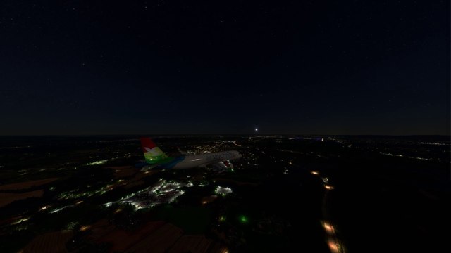 Dark Night Landing Air Seychelles A320neo at Gardermoen Airport (ENGM), Oslo, Norway