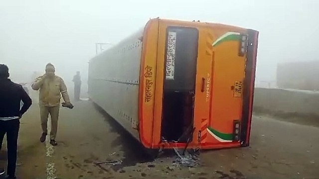 सहारनपुर : घने कोहरे में डिवाइडर से टकराई रोडवेज की बस, दर्जनों यात्री घायल