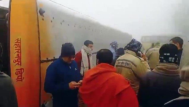 सहारनपुर : घने कोहरे में डिवाइडर से टकराई रोडवेज की बस, दर्जनों यात्री घायल