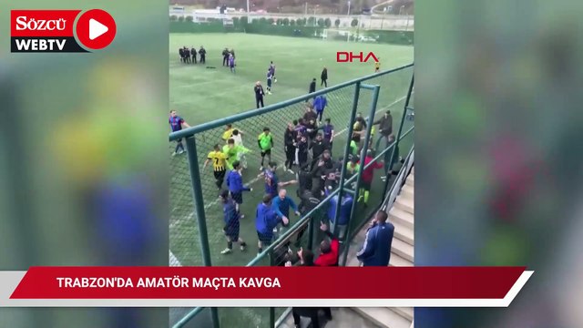 Trabzon’da amatör maçta kavga; o anlar kamerada