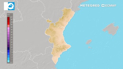 En unas horas se producirán lluvias localmente fuertes en la Comunidad Valenciana