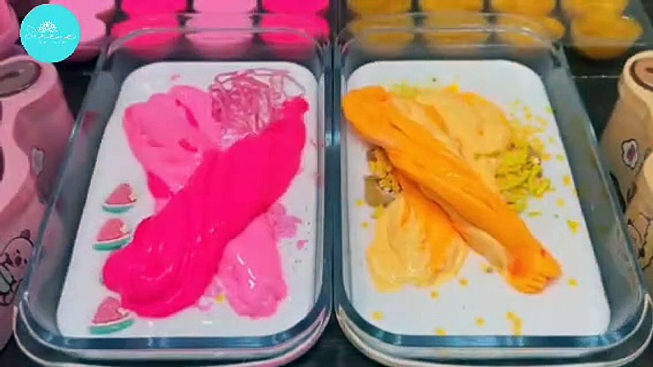 Pink vs  gold Slime ASMR with Makeup &  💄