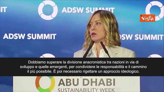 Meloni: Per successo transizione energetica necessario rigettare approccio ideologico