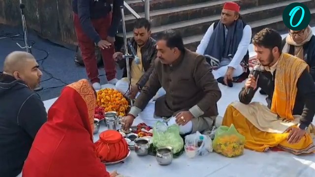 सपा अध्यक्ष अखिलेश यादव की हरिद्वार यात्रा,दिवंगत चाचा की अस्थियां की विसर्जित