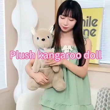 Soft kids gift kangaroo mother and baby stuffed animals toys plush kangaroo doll.
