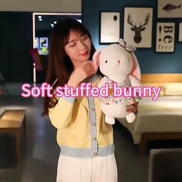 Custom fields and gardens soft plush standing bunny doll toy stuffed countryside skirt rabbit.