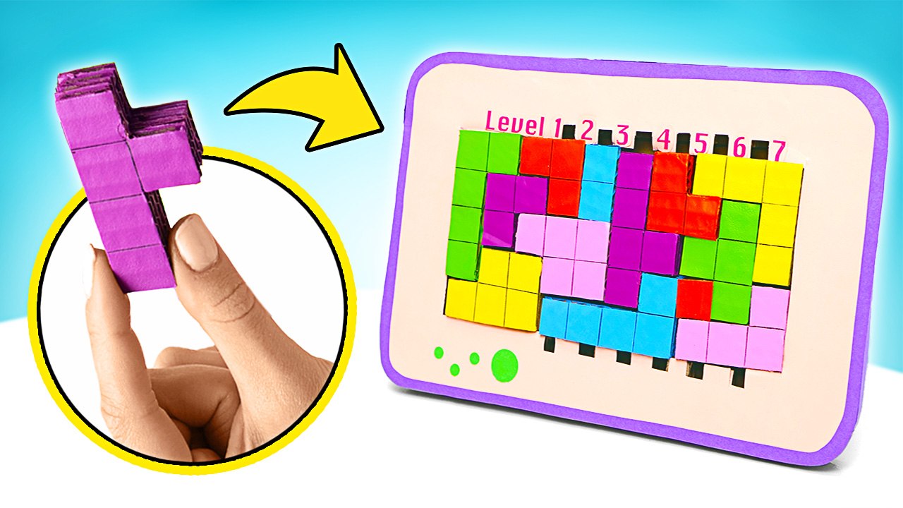 JEU DE TETRIS EN CARTON FACILE À FAIRE SOI-MÊME 🎮